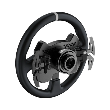 Moza Racing CS V2P steering wheel rear view with quick release system