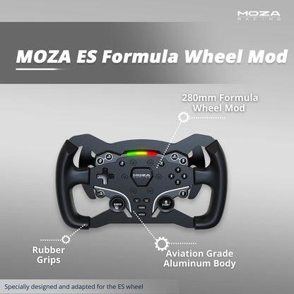 Moza Racing ES Formula Stuur Mod met rubber grips en aluminium behuizing