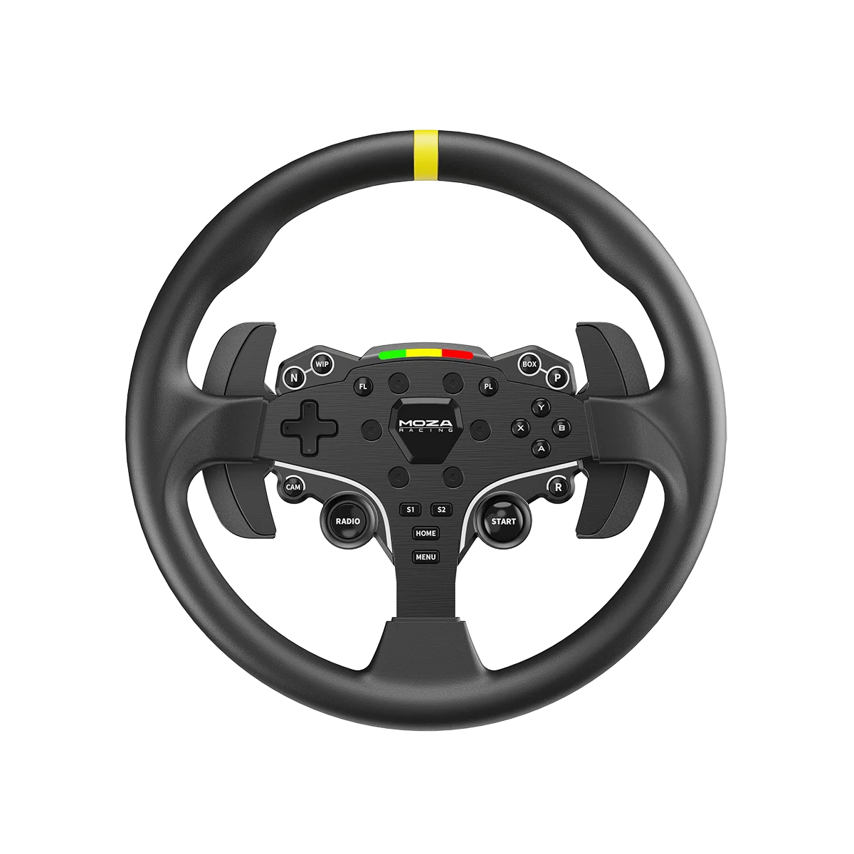 Detail van het Moza Racing ES rond stuurwiel mod 12 inch