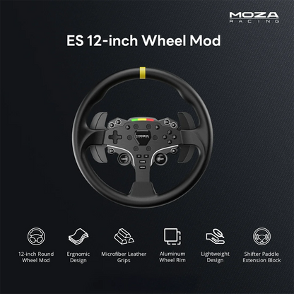 Moza Racing ES rond stuurwiel mod 12 inch met producteigenschappen en features