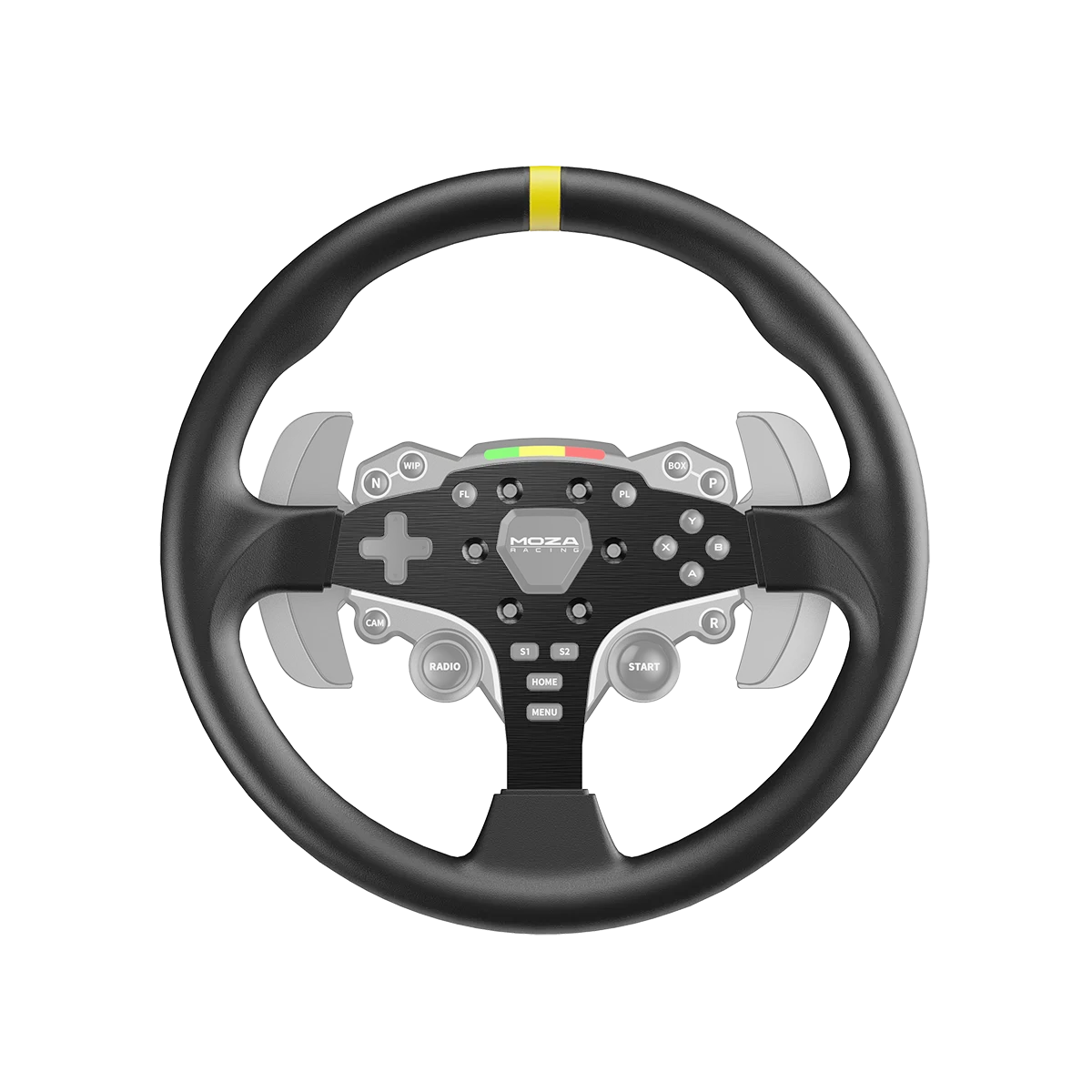 Vooraanzicht van het Moza Racing ES rond stuurwiel mod 12 inch