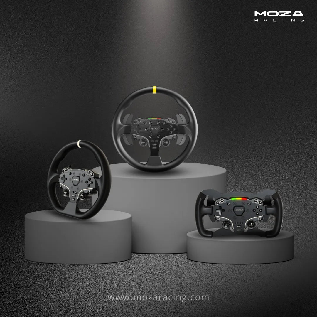 Overzicht van Moza Racing ES stuurwielen en wheel mods