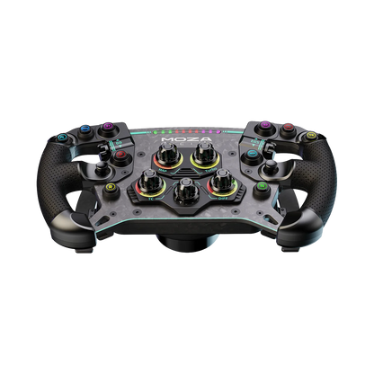 LED RPM indicator strip on the Moza Racing GS V2P steering wheel
