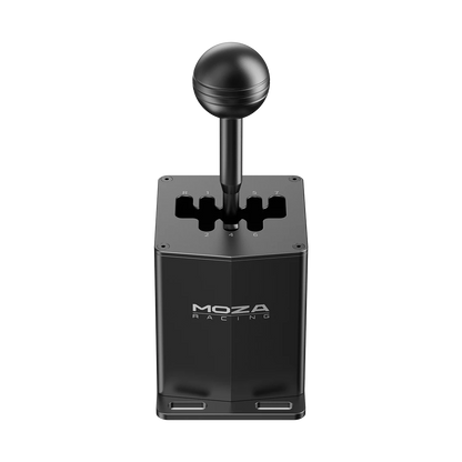 Vooraanzicht van de Moza Racing HGP Shifter voor sim racing setup