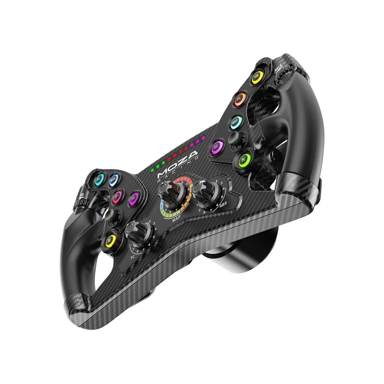 Left angled view of the Moza Racing KS Formula add on steering wheel
