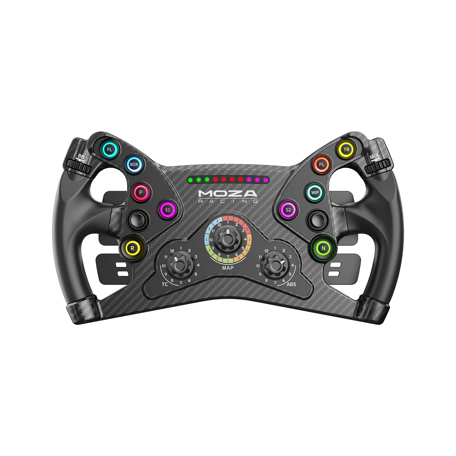 Moza Racing KS Formula steering wheel with LED lights and rotary controls
