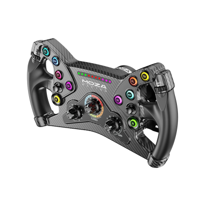 Front angled view of the Moza Racing KS Formula steering wheel
