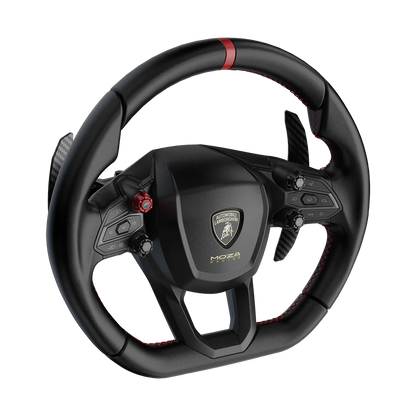 Moza Lamborghini Revuelto sim race stuur schuin vooraanzicht rechts
