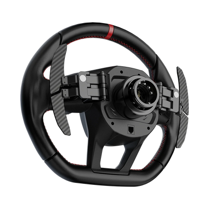 Moza Lamborghini Revuelto simracing Wheel achterzijde schuin met quick release