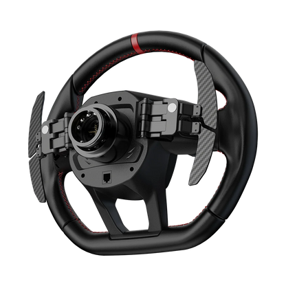Moza Racing Lamborghini Revuelto stuur achterkant met carbon paddles