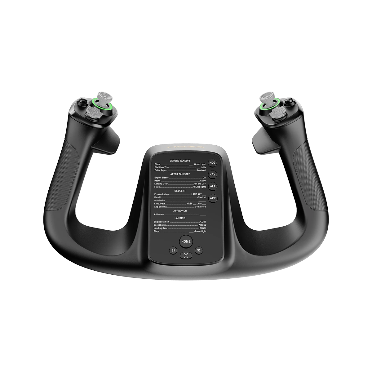 Moza Racing MFY Yoke frontaanzicht voor flight simulator