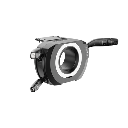 Rear view of Moza Racing multifunction stalks for truck simulation