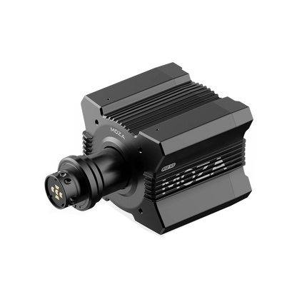 Moza Racing R12 V2 direct drive wheelbase showing quick release connection