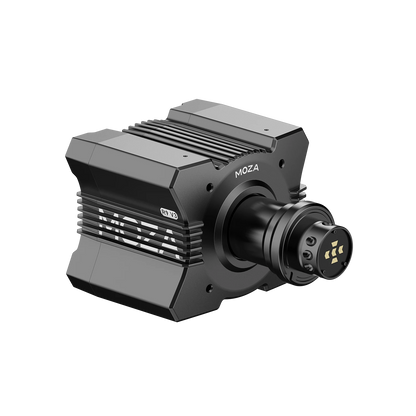 MOZA Racing R9 V3 direct drive wheelbase front angled view