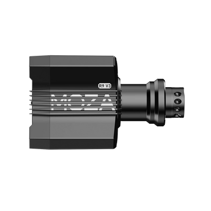Side view of the MOZA Racing R9 V3 direct drive wheelbase