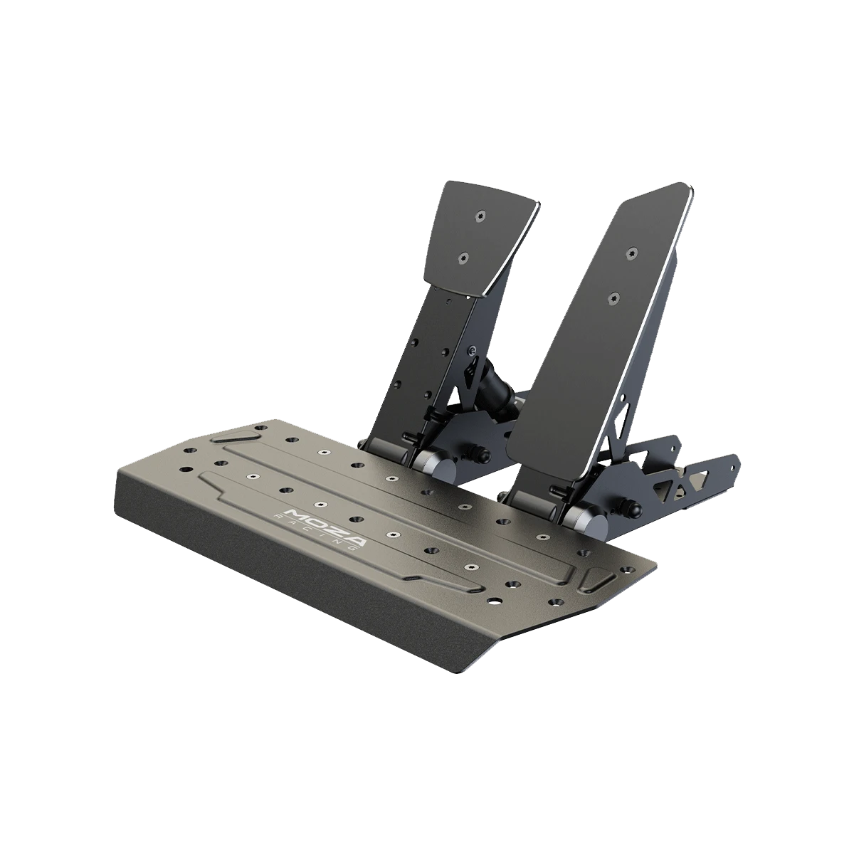 Moza Racing SR-P pedals angled view showing metal construction