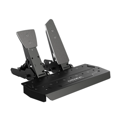 Moza Racing SR-P pedals angled rear view on mounting plate