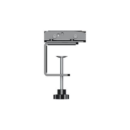 Side view of Moza table clamp showing adjustable desk mounting system