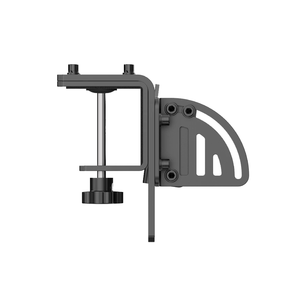Detail van Moza Racing truck tafel klem bevestigingsmechanisme