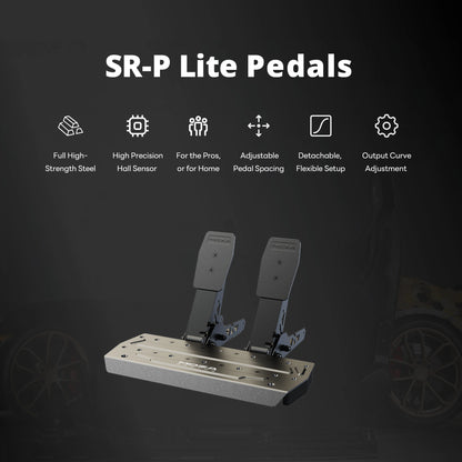 Moza SR-P Lite pedalen met stalen pedaalarmen en hall sensor