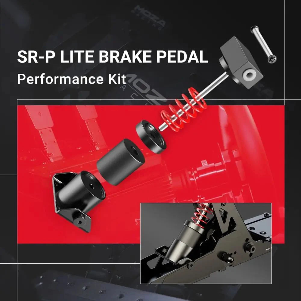 Moza SR-P Lite Brake Pedal Performance Kit installed on pedal set