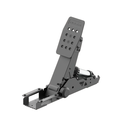 Moza SRP2 Clutch Pedal schuin aanzicht met montagebasis