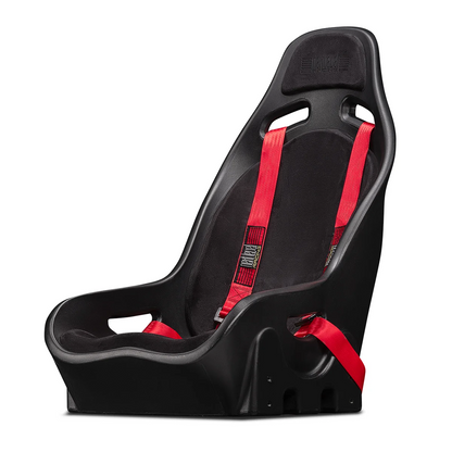 Next Level Racing Elite ES1 sim racing stoel schuin van linksvoor bekeken.