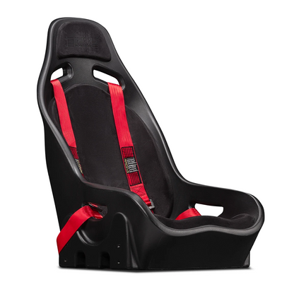 Next Level Racing Elite ES1 sim racing stoel schuin van rechtsvoor gezien.