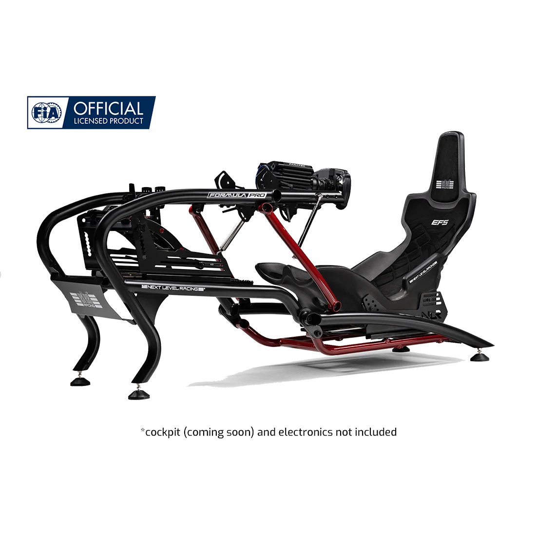 Next Level Racing Elite Formula Seat EFS in Formula Pro cockpit met FIA licentie