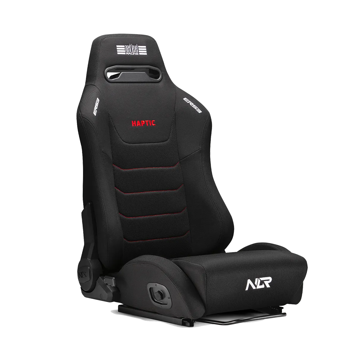 Next Level Racing ERS3 sim racing seat angled view with ergonomic design