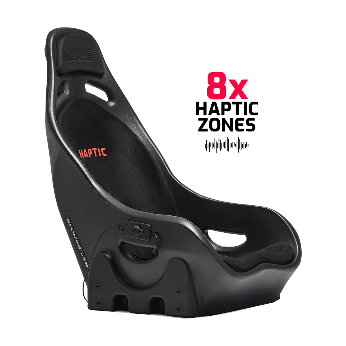 Next Level Racing ES1 haptic seat met 8 haptic feedback zones