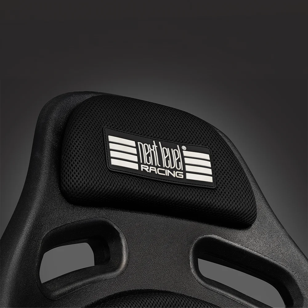 Hoofdsteun met Next Level Racing logo van de ES1 Hypercool racestoel