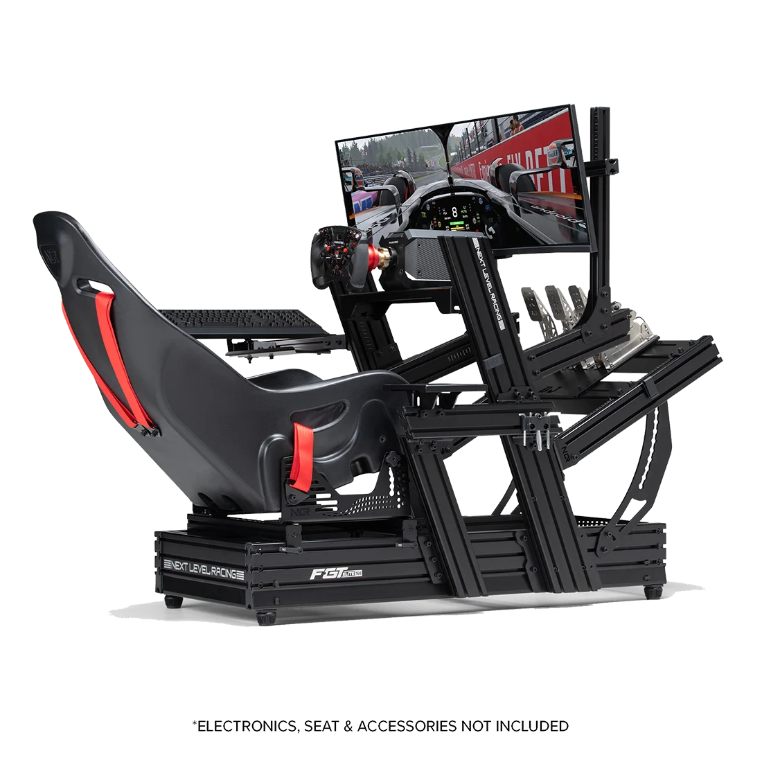 Next Level Racing F-GT Elite 160 sim racing cockpit met monitor, stoel en accessoires
