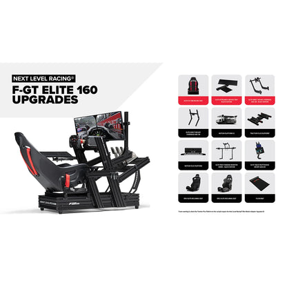 Next Level Racing F-GT Elite 160 cockpit met compatibele upgrades en accessoires