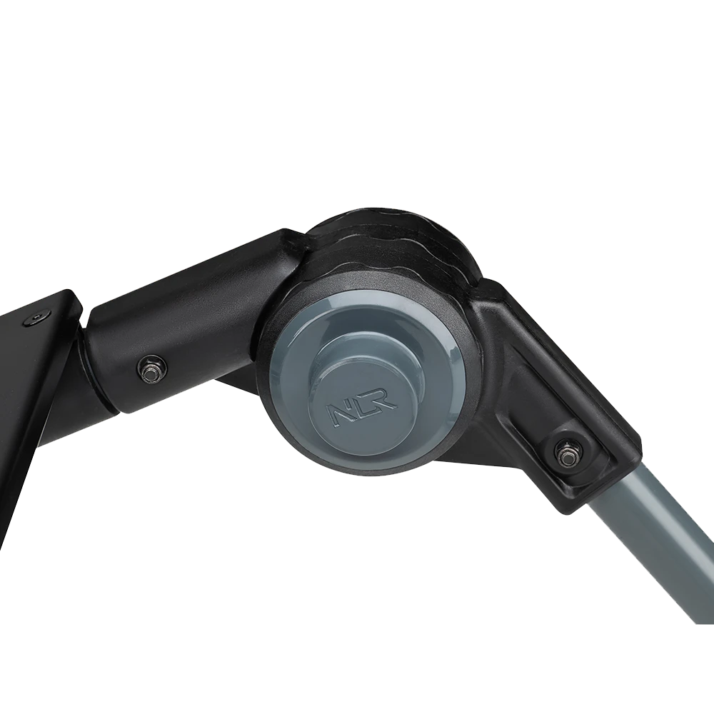 Verstelbaar scharniermechanisme van de Next Level Racing F-GT Lite – solide vergrendeling voor stabiliteit.