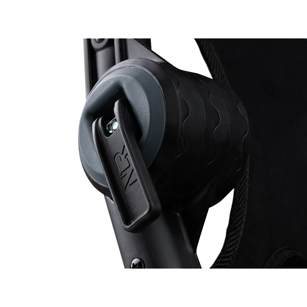 Close-up van de verstelknop van de Next Level Racing F-GT Lite – snel instelbaar en ergonomisch design.