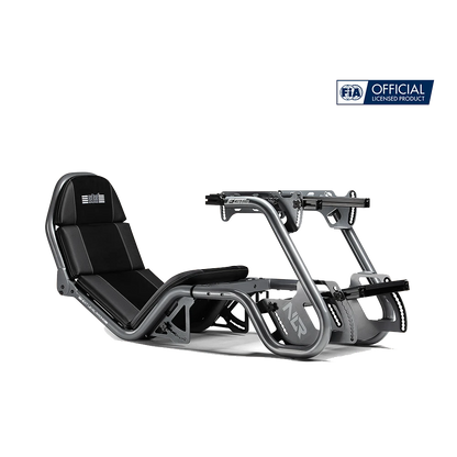 Next Level Racing F-GT Pro cockpit in carbon grey – stevig staalframe voor GT en Formule 1 setups.