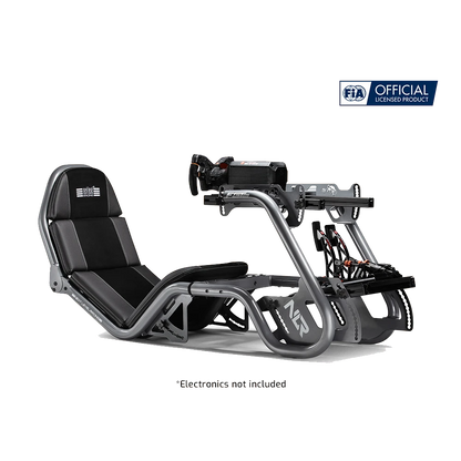 Next Level Racing F-GT Pro cockpit met stuur en pedalen – klaar voor GT en Formule 1 simracing.