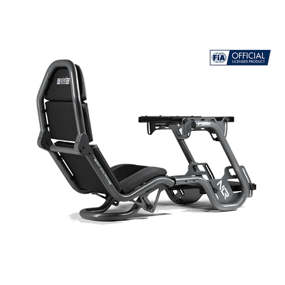 Achteraanzicht van de Next Level Racing F-GT Pro cockpit met ergonomisch frame en premium afwerking.