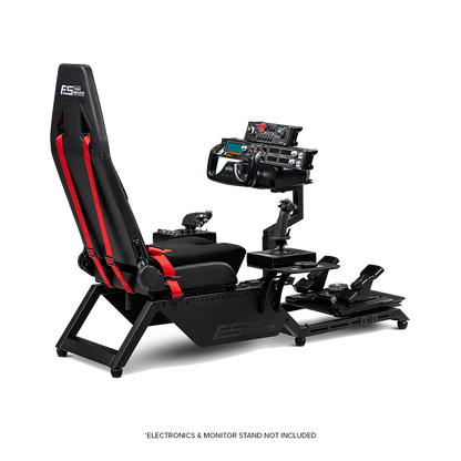Next Level Racing Flight Simulator Cockpit met flight controls en rudderpedalen