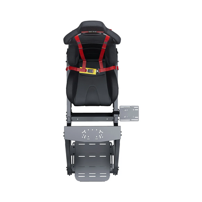 Bovenaanzicht van de Next Level Racing GT Track Cockpit met racestoel en pedalen.