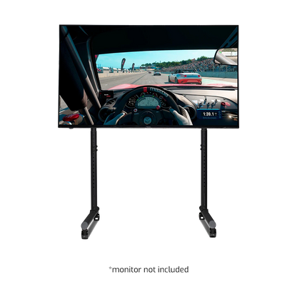 Next Level Racing Round Tube Freestanding Single Monitor Stand met ultrawide monitor
