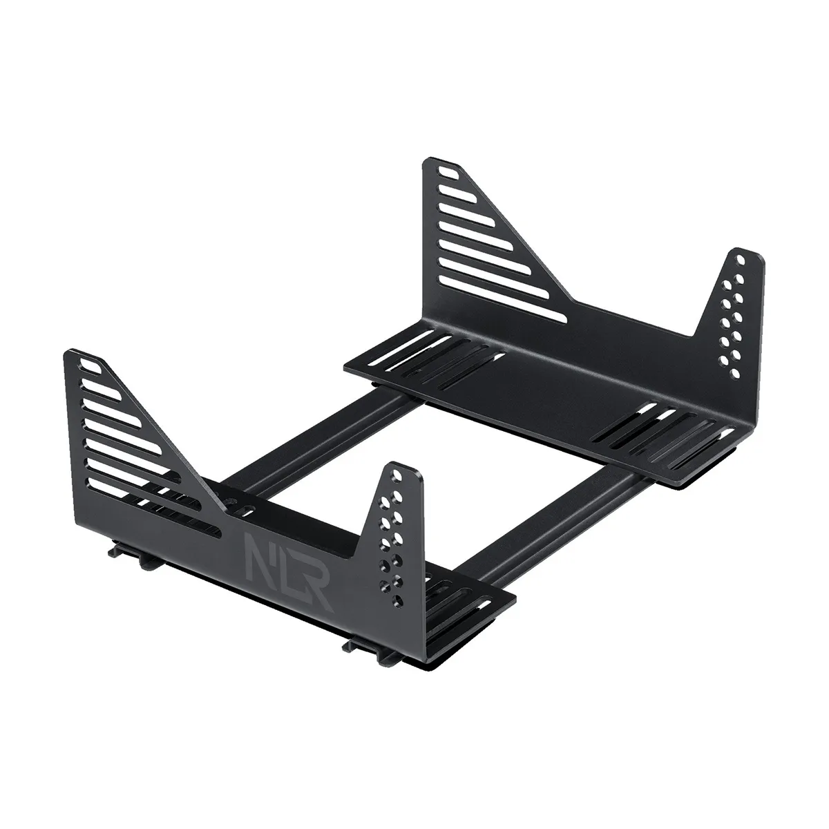 Next Level Racing Universele Seat Brackets voor sim racing stoelen, schuin van voren bekeken.