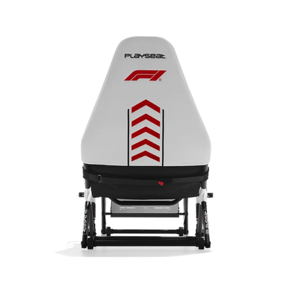Achteraanzicht van de Playseat Challenge DD F1 Edition met F1 branding