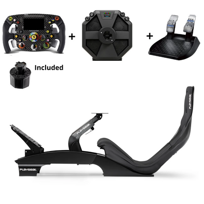 Playseat F1 PRO Black bundel met Thrustmaster T598 wheelbase, Ferrari SF1000 stuur, F1 pedalen en quick release adapter