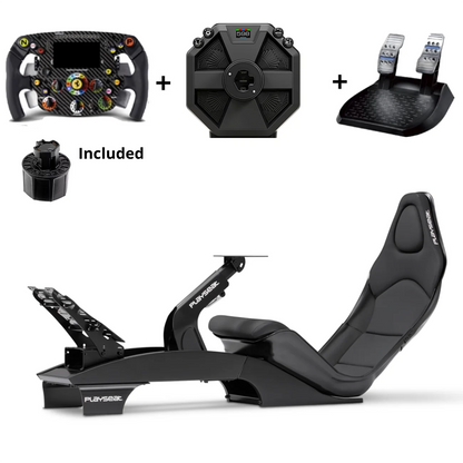 Playseat F1 PRO Black bundel met Thrustmaster T598 wheelbase, Ferrari SF1000 stuur, F1 pedalen en quick release adapter