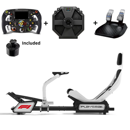 Playseat F1 Instinct bundel met Thrustmaster T598 wheelbase, Ferrari SF1000 stuur, F1 pedalen en quick release adapter