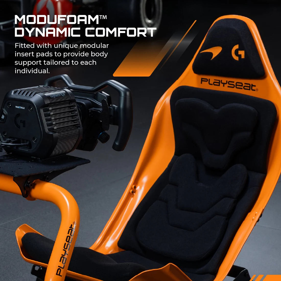 Playseat Formula Instinct McLaren Racing Edition met Modufoam comfort padding