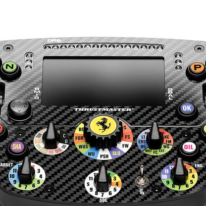 Thrustmaster Ferrari SF-25 F1 stuur knoppen en rotary encoders close-up