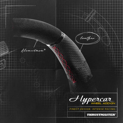 Alcantara en lederen handgrepen van de Thrustmaster HYPERCAR simrace stuur